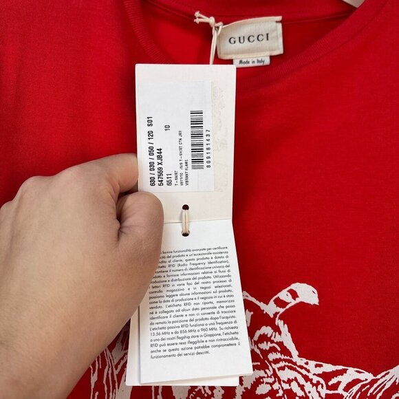 NWT Gucci Kids Logo T-shirt Tiger In Red Size 10 - Picture 8 of 10